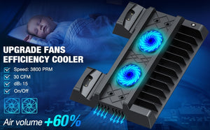 Fans for PS4/PS4 Pro/PS4 Slim Console Vertical Cooling Stand LED Dual Charger PS4 Cooling Fan Cooler for Sony Playstation 4