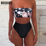 RUUHEE Bandage Bikini Swimwear Women Swimsuit High Waist Bikini Set 2021 Bathing Suit Push Up Maillot De Bain Femme Beachwear
