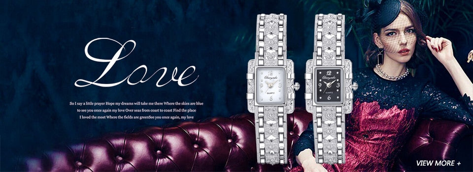 Women Watch Rectangle Dial Silver Stainless Steel Crystal Watches Fashion Quartz For Women ladies major relojes Hot Sale Relojes - Virtual Blue Store