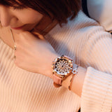 Watch Women Rhinestone Watches Ladies Watch Leather Big Dial Bracelet Women Wrist Watch  Crystal Relogio Feminino Clock - Virtual Blue Store