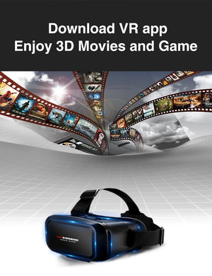3D VR Headset Virtual Reality Smart Glasses Helmet for Smartphones Mobile Cell Phone with Controllers Lenses Goggles Binoculars