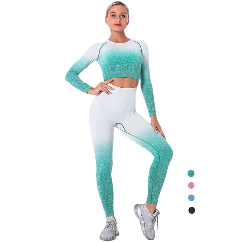 Sportwear Workout Yoga Set Gym Seamless Sport Outfit Sports Bra Leggings Suit Wholesale Fitness Clothing Women - Virtual Blue Store