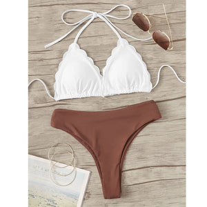 Swimwear Women Leopard Bikini Bathing Suit Low Waist Bandage Swimsuit Striped Swimwear Bikinis 2021 Mujer Push Up - Virtual Blue Store