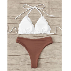 Swimwear Women Leopard Bikini Bathing Suit Low Waist Bandage Swimsuit Striped Swimwear Bikinis 2021 Mujer Push Up - Virtual Blue Store