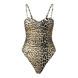 2021 New Sexy One Piece Swimsuit Women Leopard Swimwear Cut Out Bathing Suit Summer Push Up Monokini Swim Suit Beach Wear Female - Virtual Blue Store
