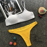 White Black Tankini Swimsuits Women Seamless Thong Two Pieces Of Swim Set Bikini Mujer - Virtual Blue Store