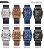 MINI FOCUS Mens Watches Top Brand Luxury Design Quartz Watch Wrist Men Stainless steel mesh belt or Leather Strap 30m Waterproof - Virtual Blue Store