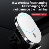 Sales 2021 wireless charger fast quick car charge 15W for smart phone strong magnetic ratation Cellphone holder - Virtual Blue Store