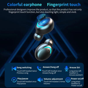 Bluetooth Earphone Wireless Headphones HiFi Music Earbuds Sports Gaming Headset For IOS Android Phone - Virtual Blue Store