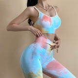 NEW Dyeing Seamless yoga set gym fitness clothing sportswear high waist gym leggings suit sports bra sports suits yoga top - Virtual Blue Store
