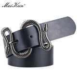 Maikun Belts for Women Snake Shape Pin Buckle Belt High Quality Leather Women Belt PU Waistband - Virtual Blue Store