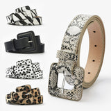 New Leopard Snake Print Bag Buckle Decoration Retro Ladies Jeans Belt European And American Matching Dress Belt