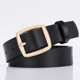 Minimalism Square Alloy Metal Pin Buckle Belt Women Girls 3 3.5cm Wide Jeans Wild Waist Student Youth Fashion Accessories Belts - Virtual Blue Store