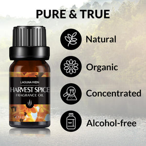 Lagunamoon 6 Gift Set Autumn Breeze Premium Fragrance Oil Set 10ml Oils Apple Fresh Vanilla Brown Sugar Cinnamon Harvest Spice - Virtual Blue Store