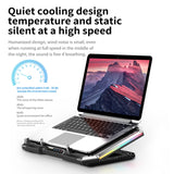 MC Q8 Gaming RGB Notebook Cooler Laptop Cooling Pad Super Mute 6 LED Fans Powerful Air Flow Portable Adjustable Laptop Stand