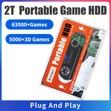 2T HDD Portable External Game Hard Drive Disk SATA 3 For Laptop/PC/Windows/Mac OS With 63000+Games For PS3/PS2/WIIU/WII/PS1/N64