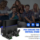 Fans for PS4/PS4 Pro/PS4 Slim Console Vertical Cooling Stand LED Dual Charger PS4 Cooling Fan Cooler for Sony Playstation 4