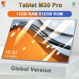 M30 Pro 10.1 Inch'' tablet android Global Version Tablets Mtk6797 10 Core 12GB RAM 512GB ROM Tablete GPS Phone Call Tablette