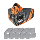 Sports 1pc Masks Halloween Cosplay Carbon Mask Filter Cotton Sheet 5pcs Gasket Reusable Printed Mask Mascarillas