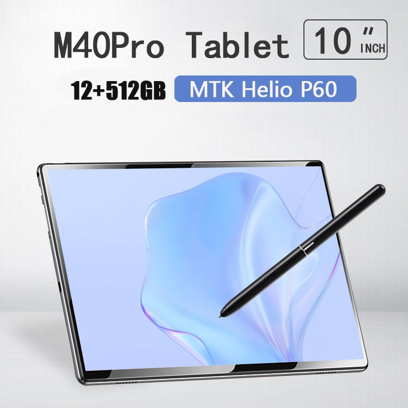 Tablet M40 Pro 10 INCH Tablete 12GB RAM 512GB ROM Tablet Android 10 MT ...