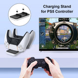 For PS5 Game Controller Charger Dual USB Fast Charging Dock Station Cradle Holder for Sony PlayStation 5 Wireless Controller