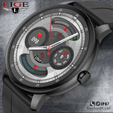 LIGE New Smart Watch Men Full Touch Screen Sport Fitness Watch IP67 Waterproof Bluetooth Call For Android ios smartwatch Men+box