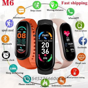 M6 Smart Bracelet Watches Men Women Smart Watch Heart Rate Fitness Tracking Sports Bracelet For Apple Xiaomi Android Smartwatch