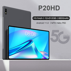 Global Version P20HD Tablet 10 Inch  Android 11 12GB + 512GB Tablets 10 Core Tablete GPS Dual Phone Call 5G Tablette PC