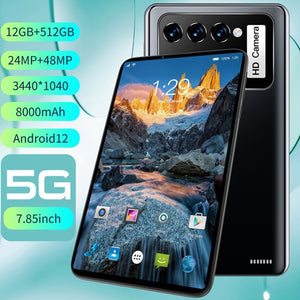 Latest M11 7.85 Inch Tablet 12GB RAM 512GB ROM 5G LTE 24/48MP 3440X10 40 Android 12 Tablet  Dual-Card Dual-Standby