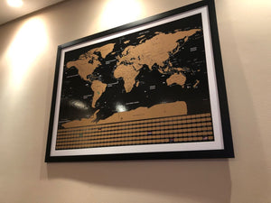 Small Size Scratch Off World Travel Map Premium Personalized Wall Sticker Poster Globe All Country Flags for Travelers