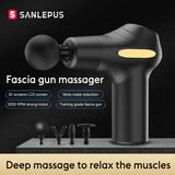 SANLEPUS Portable Massage Gun LCD Display Percussion Massager For Neck Body Deep Tissue Muscle Relaxation Pain Relief Fitness
