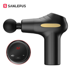 SANLEPUS Portable Massage Gun LCD Display Percussion Massager For Neck Body Deep Tissue Muscle Relaxation Pain Relief Fitness