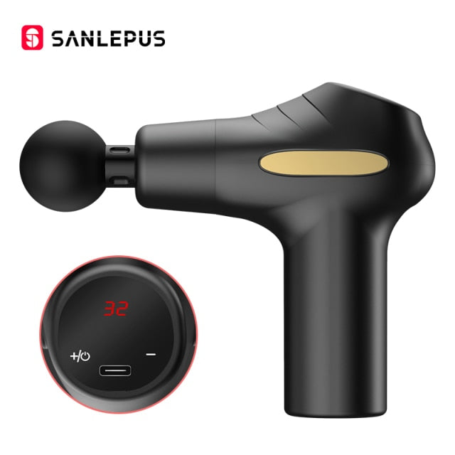 SANLEPUS Portable Massage Gun LCD Display Percussion Massager For Neck Body Deep Tissue Muscle Relaxation Pain Relief Fitness