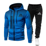 New Fashion Men&#39;s Tracksuit Hot Sale Zipper Hoodies Trouser Sets Suit Fall Winter Fleece Sportswear Free Shipping