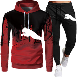 Tracksuit Men Sets Winter Hoodies Pants 2 Piece Set Running Hoody Mens Brand Sweatshirt Sport Joggers Sweatpants Suit Male