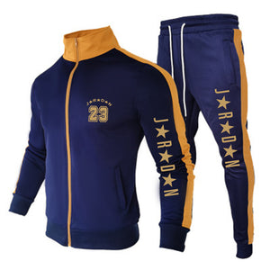 New Winter Casual Solid Sets Stripe Tracksuits Sportswear Sweatshirt Pants Jogging Clothes Sports Suit Tracksuit Men