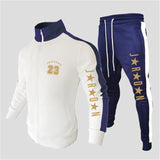 New Winter Casual Solid Sets Stripe Tracksuits Sportswear Sweatshirt Pants Jogging Clothes Sports Suit Tracksuit Men