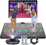 Dance Carpet for TV Dual User Wireless Game Player with 2 Gamepads HD Camera Colorful Lamp Ball Non-Slip Grey Yoga Mat