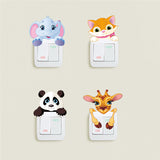 Cat Panda Giraffe Light Switch Sticker - Virtual Blue Store