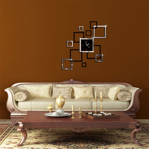 Acrylic 3d Sticker Wall Clock - Virtual Blue Store