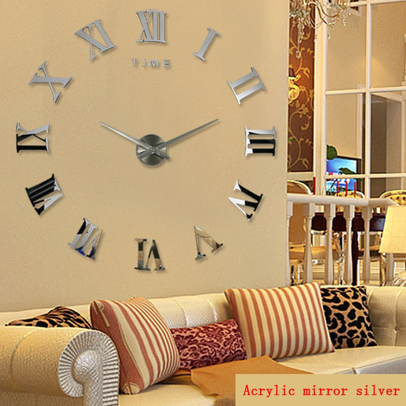 Roman Mirror Fashion Wall Clock - Virtual Blue Store