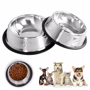 Stainless Steel Travel Footprint Pet Bowl - Virtual Blue Store