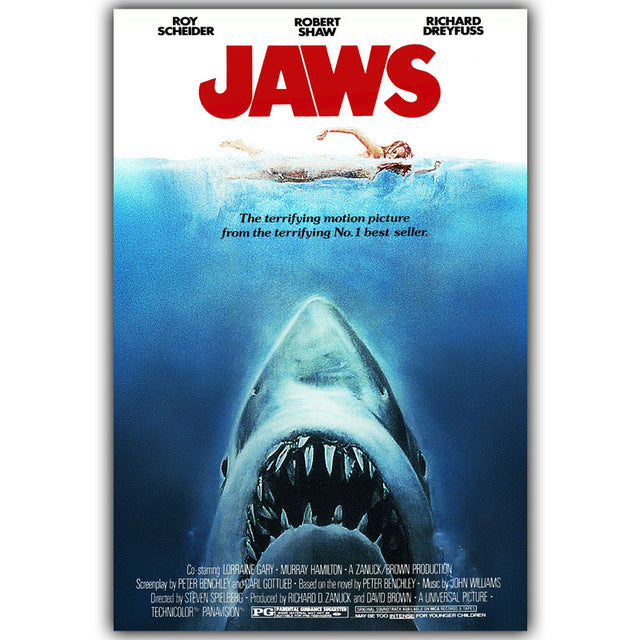 JAWS Art Silk Poster Print 30x45cm 50x75cm Movie Pictures Poster Living Room Decor - Virtual Blue Store