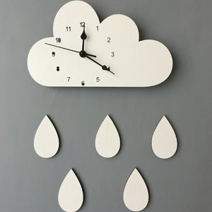 28*16CM Nordic Wooden Cloud Wall Clock - Virtual Blue Store