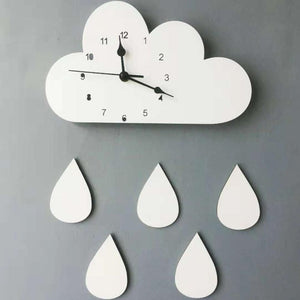 28*16CM Nordic Wooden Cloud Wall Clock - Virtual Blue Store