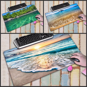 Mairuige Beach wave Super Large Size Mouse Pad Natural Rubber Material Waterproof Desk Gaming Mousepad Desk Mats - Virtual Blue Store