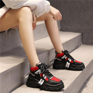 Women's Platform Chunky Sneakers - Virtual Blue Store