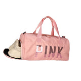 Sequins PINK Letter Fitness Bag