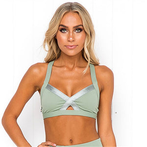 Green Patchwork Hollow Out Tracksuits - Virtual Blue Store