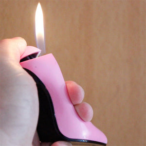 Creative high-heeled shoes lighter, Flame Butane cigar lighter, cigarette lighter, fireproof and windproof parts, lighter, no ga - Virtual Blue Store